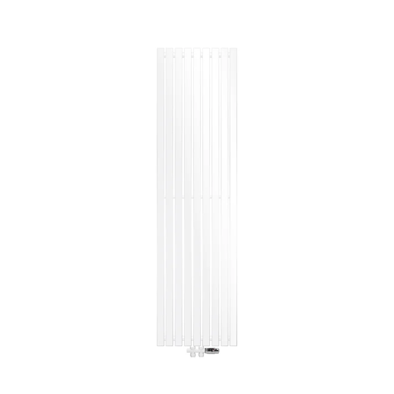 Badheizkörper Mittelanschluss 480x1800 mm Weiß mit Boden Thermostatventil LuxeBath