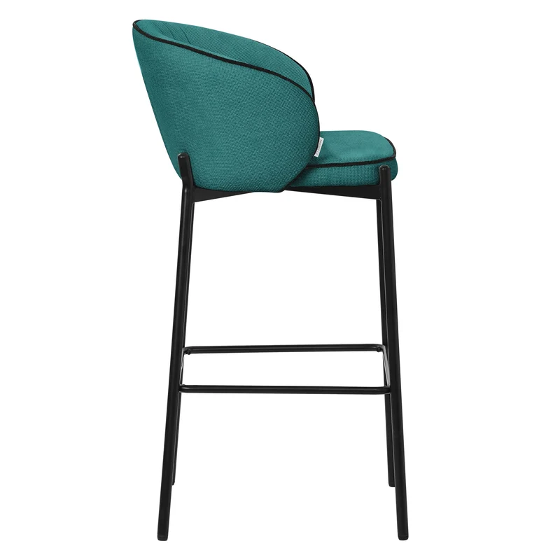 Barhocker 2er Set Petrol 50x101x54 cm mit Rückenlehne und Fußstütze bis 120 kg ML-Design