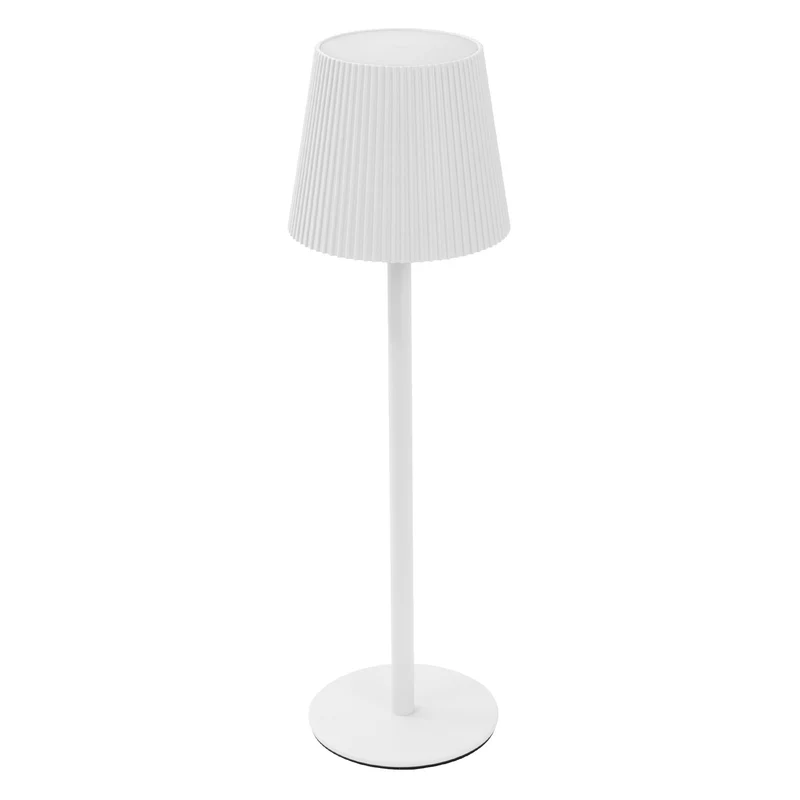 LED Tischlampe kabellos mit Touch, Weiß, Ø10x36 cm, Akku Tischleuchte USB-C ML-Design