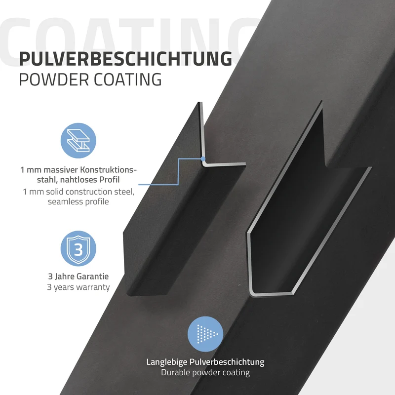 B-Ware 2er Set Tischbeine Bankkufen Loft 44x42 cm Industrial Profil 8x2cm Stahl U-Form ML-Design