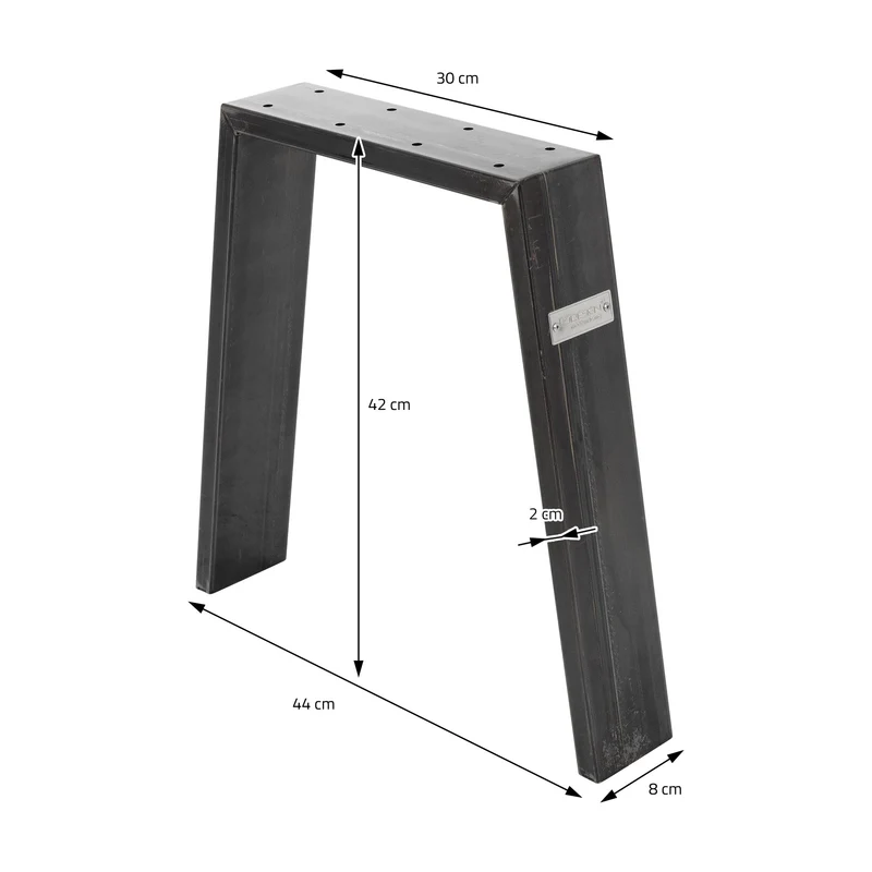B-Ware 2er Set Tischbeine Bankkufen Loft 44x42 cm Industrial Profil 8x2cm Stahl U-Form ML-Design