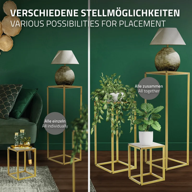 Blumenständer 3er Set Gold aus Metall ML-Design
