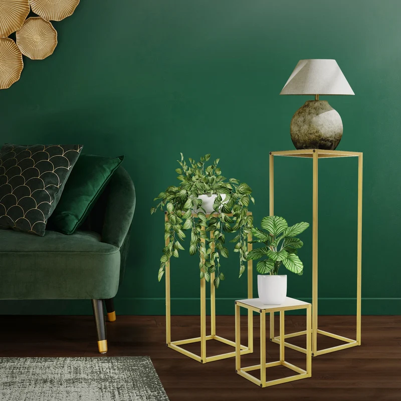 Blumenständer 3er Set Gold aus Metall ML-Design