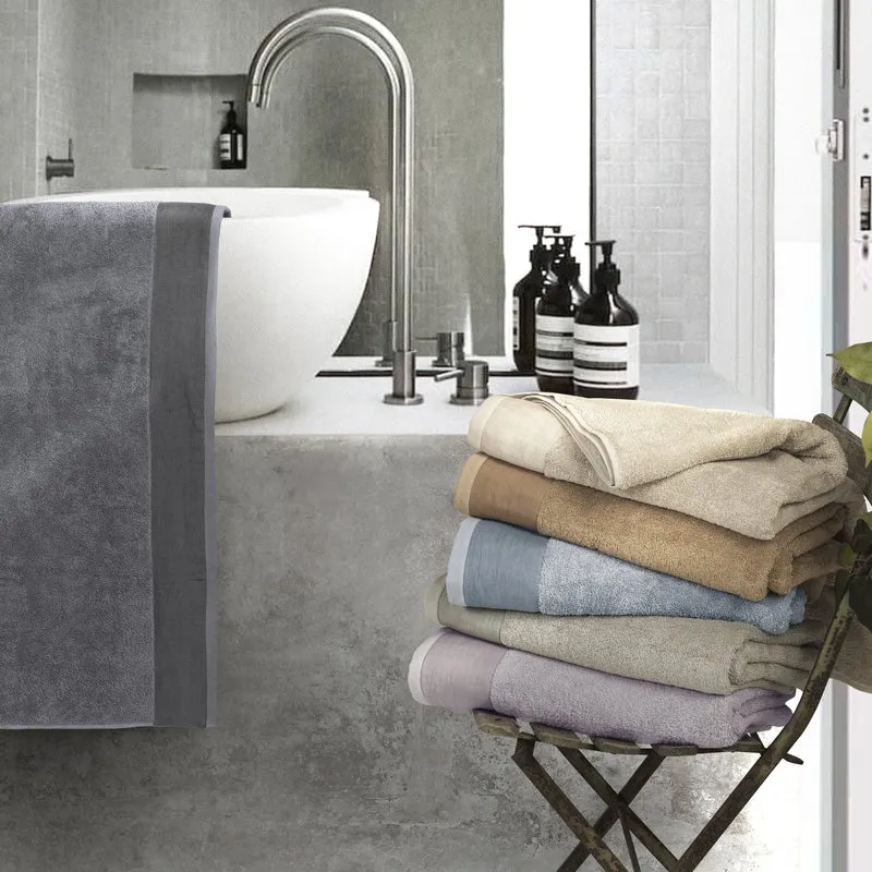 Telo da bagno in Spugna con Balza in Lino StoneWashed - Loira