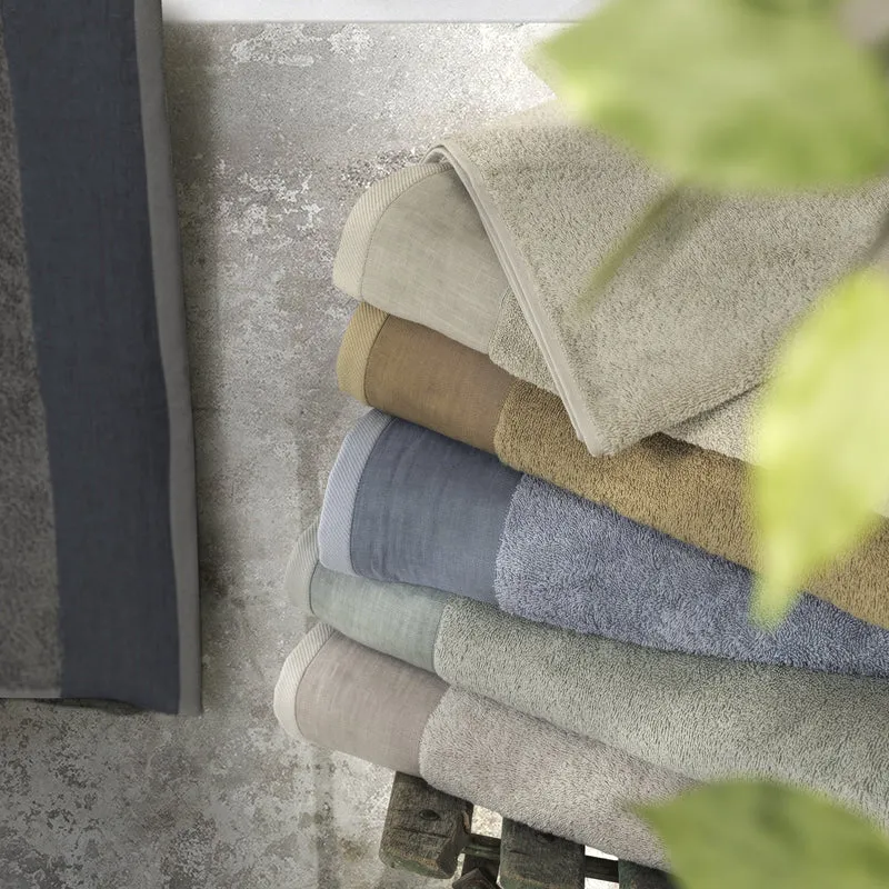 Telo da bagno in Spugna con Balza in Lino StoneWashed - Loira