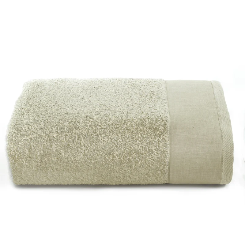 Telo da bagno in Spugna con Balza in Lino StoneWashed - Loira
