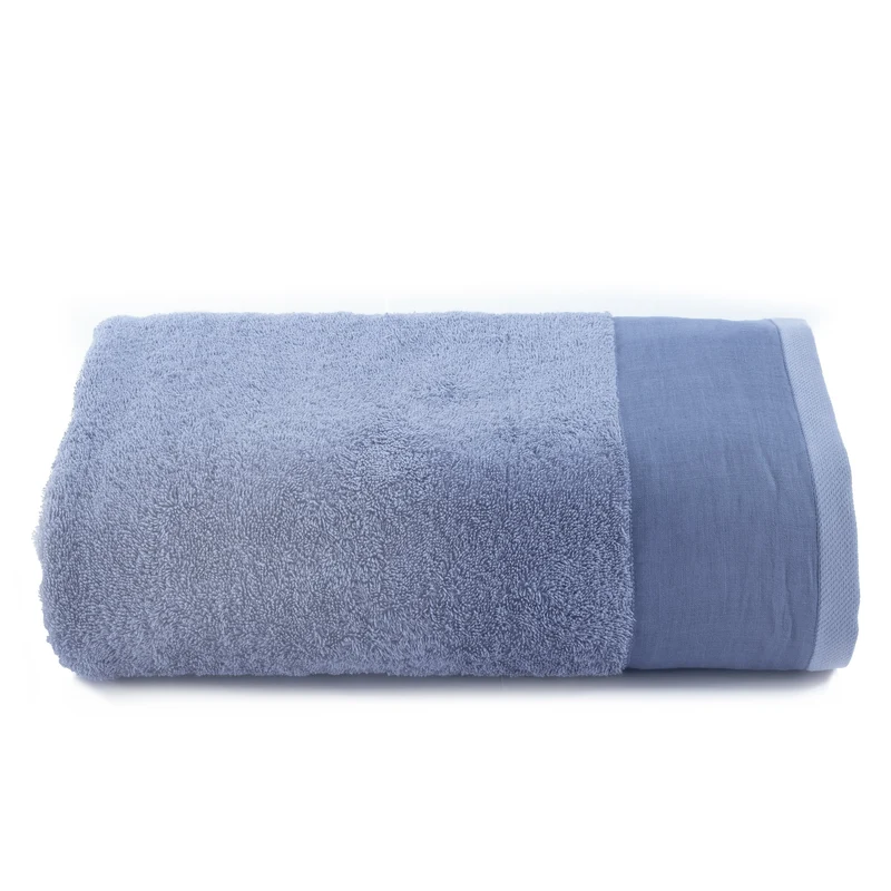 Telo da bagno in Spugna con Balza in Lino StoneWashed - Loira