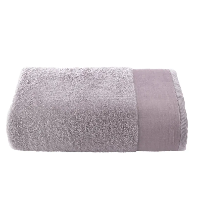 Telo da bagno in Spugna con Balza in Lino StoneWashed - Loira