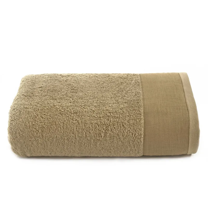 Telo da bagno in Spugna con Balza in Lino StoneWashed - Loira