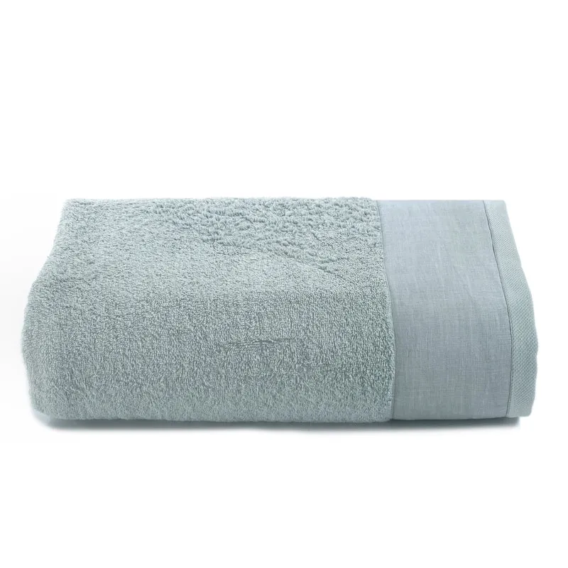 Telo da bagno in Spugna con Balza in Lino StoneWashed - Loira