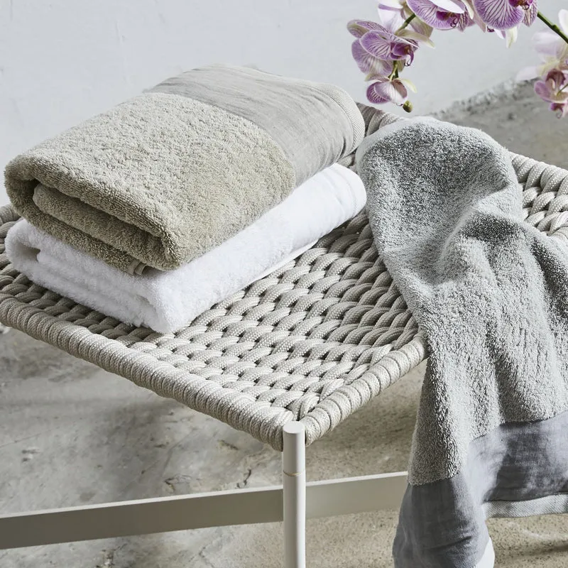 Coppia di Spugna con Balza in Lino StoneWashed - Loira