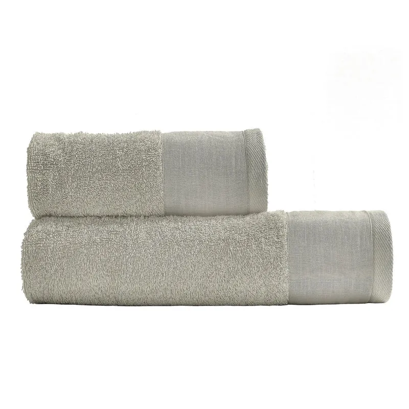 Coppia di Spugna con Balza in Lino StoneWashed - Loira