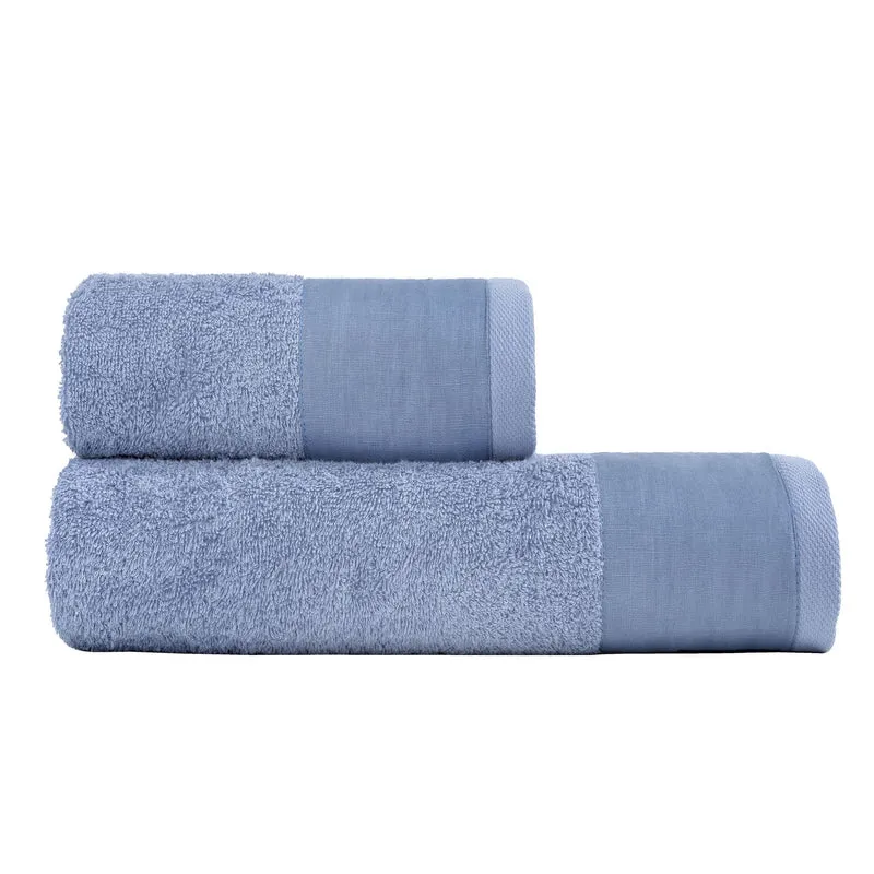 Coppia di Spugna con Balza in Lino StoneWashed - Loira