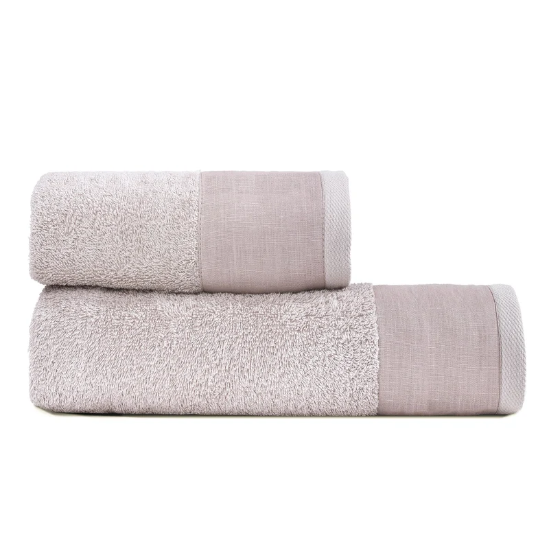 Coppia di Spugna con Balza in Lino StoneWashed - Loira
