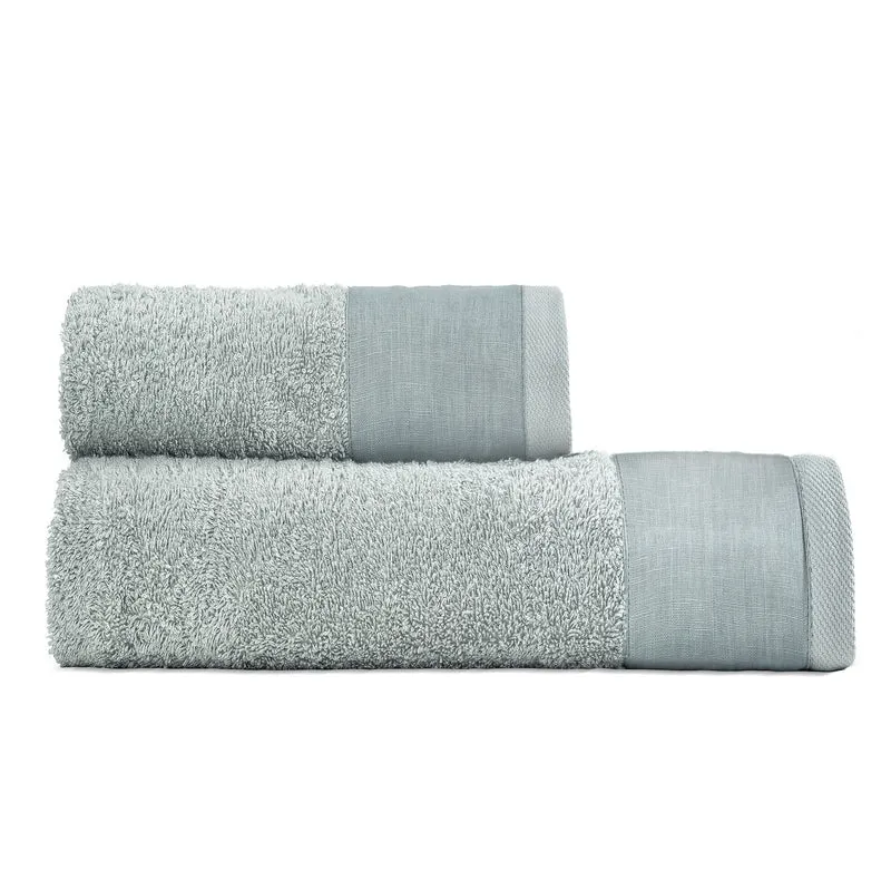 Coppia di Spugna con Balza in Lino StoneWashed - Loira
