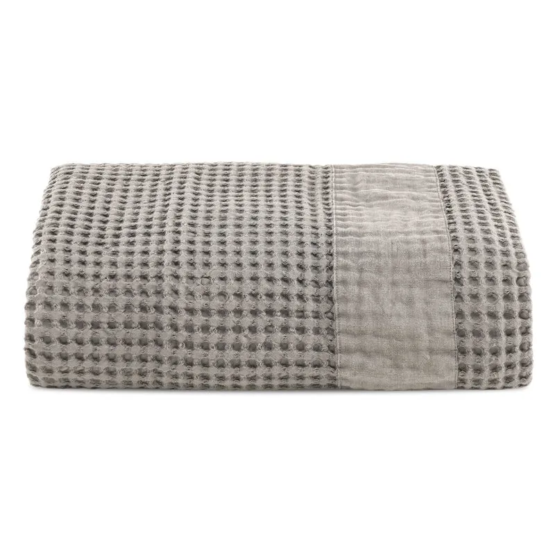 Telo da Bagno Nido d'Ape StoneWashed con Bordo in Lino - Jaspy