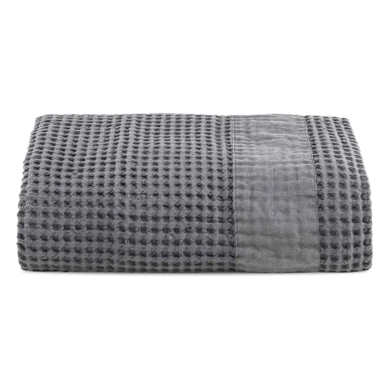 Telo da Bagno Nido d'Ape StoneWashed con Bordo in Lino - Jaspy