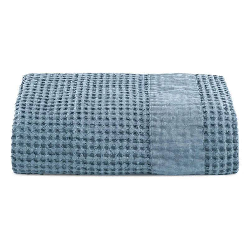 Telo da Bagno Nido d'Ape StoneWashed con Bordo in Lino - Jaspy
