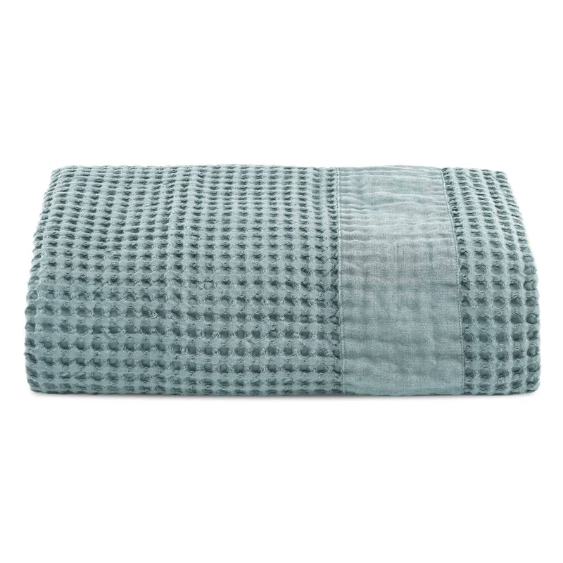 Telo da Bagno Nido d'Ape StoneWashed con Bordo in Lino - Jaspy
