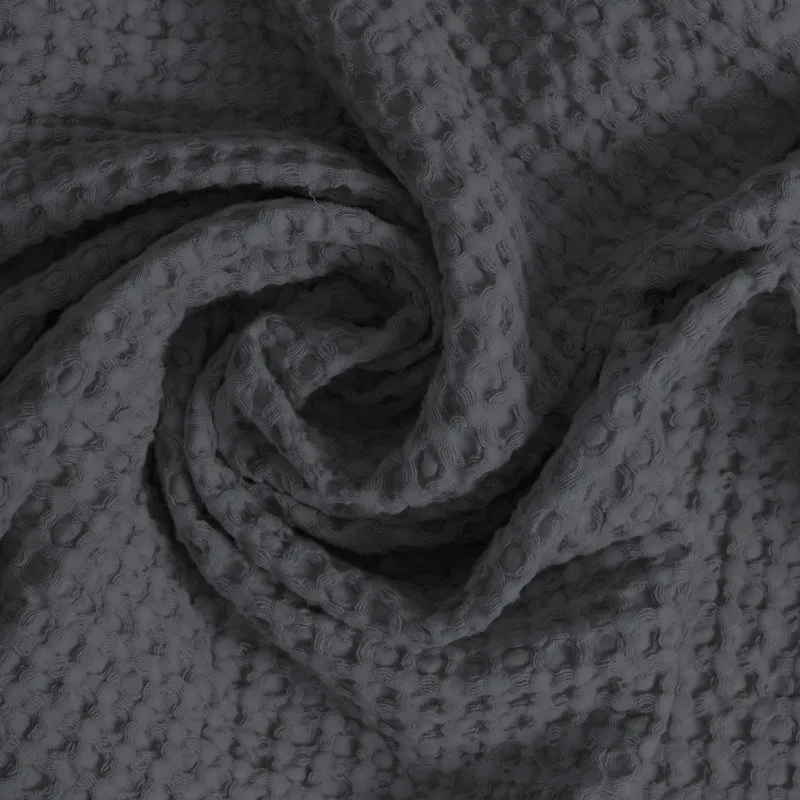Coppia Nido d'Ape Stonewashed con Bordo in Lino - Jaspy