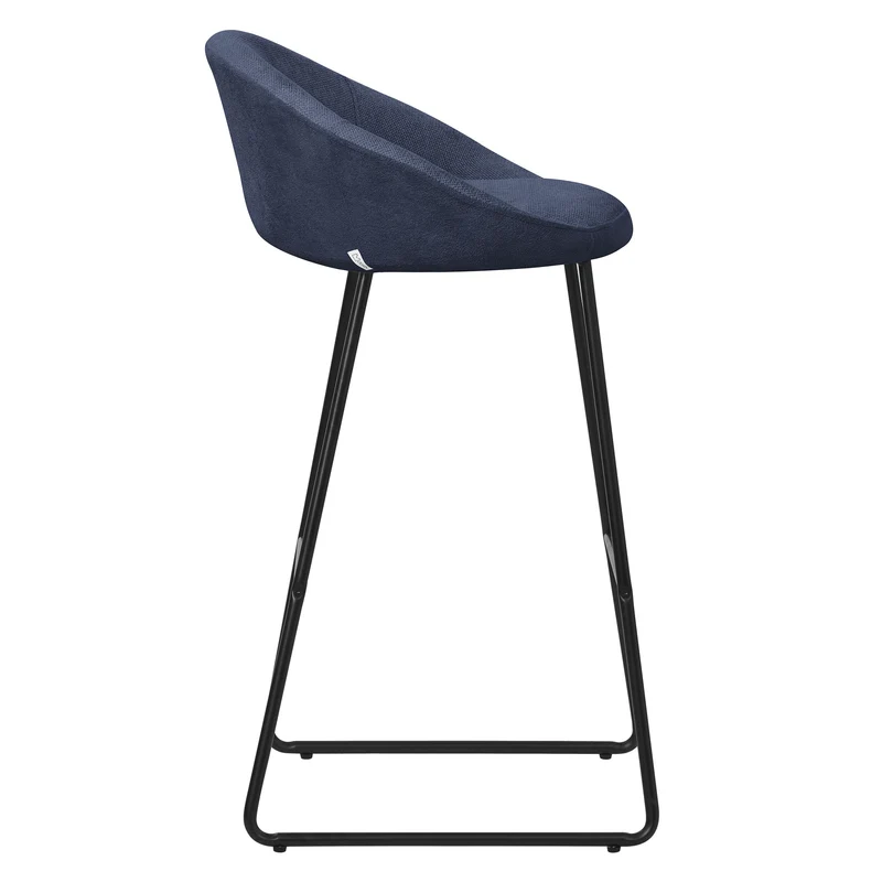 Barhocker 2er Set Dunkelblau 56x94x50 cm mit Rückenlehne und Fußstütze bis 120 kg ML-Design