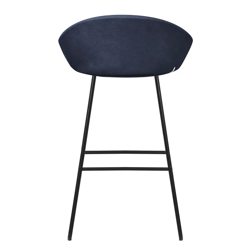 Barhocker 2er Set Dunkelblau 56x94x50 cm mit Rückenlehne und Fußstütze bis 120 kg ML-Design
