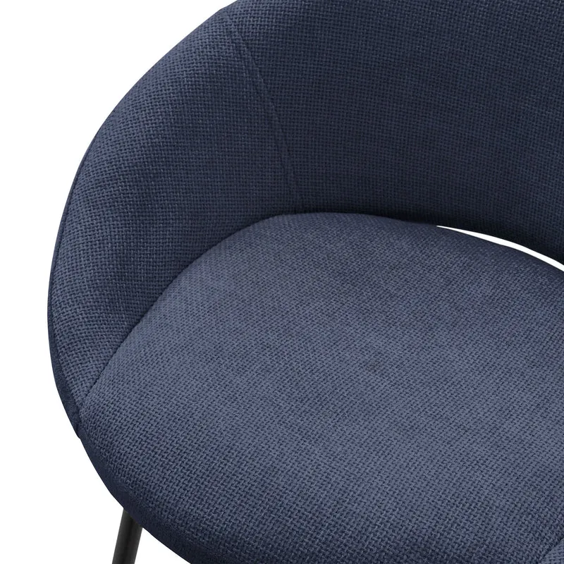 Barhocker 2er Set Dunkelblau 56x94x50 cm mit Rückenlehne und Fußstütze bis 120 kg ML-Design