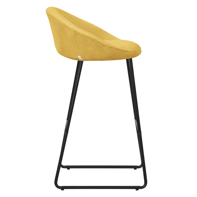 Barhocker 2er Set Senf 56x94x50 cm mit Rückenlehne und Fußstütze bis 120 kg ML-Design