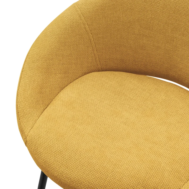 Barhocker 2er Set Senf 56x94x50 cm mit Rückenlehne und Fußstütze bis 120 kg ML-Design
