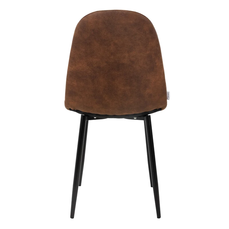 Esszimmerstuhl 4er Set mit Rückenlehne Braun Küchenstuhl mit Kunstleder Bezug ML-Design