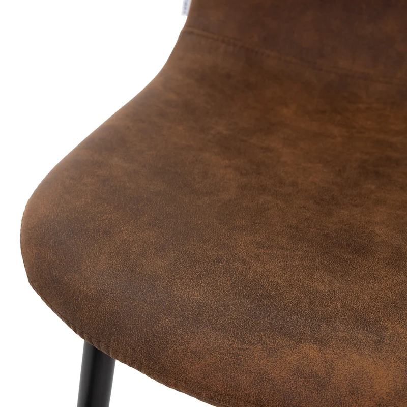 Esszimmerstuhl 4er Set mit Rückenlehne Braun Küchenstuhl mit Kunstleder Bezug ML-Design