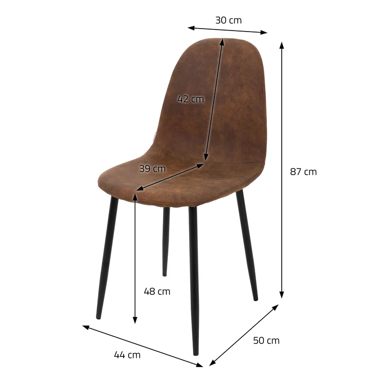 Esszimmerstuhl 4er Set mit Rückenlehne Braun Küchenstuhl mit Kunstleder Bezug ML-Design