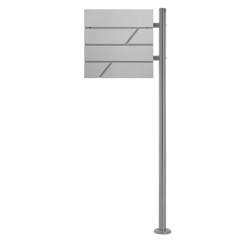 ML-DESIGN | Standbriefkasten freistehend in verschiedenen Designs 120 cm hoch Edelstahl Standfuß in Silber