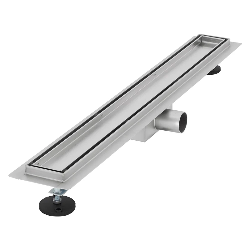 LuxeBath | Duschrinne 2in1 befliesbar mit Siphon, aus Edelstahl, Komplettset, Doppelseitige Bodenablauf flach