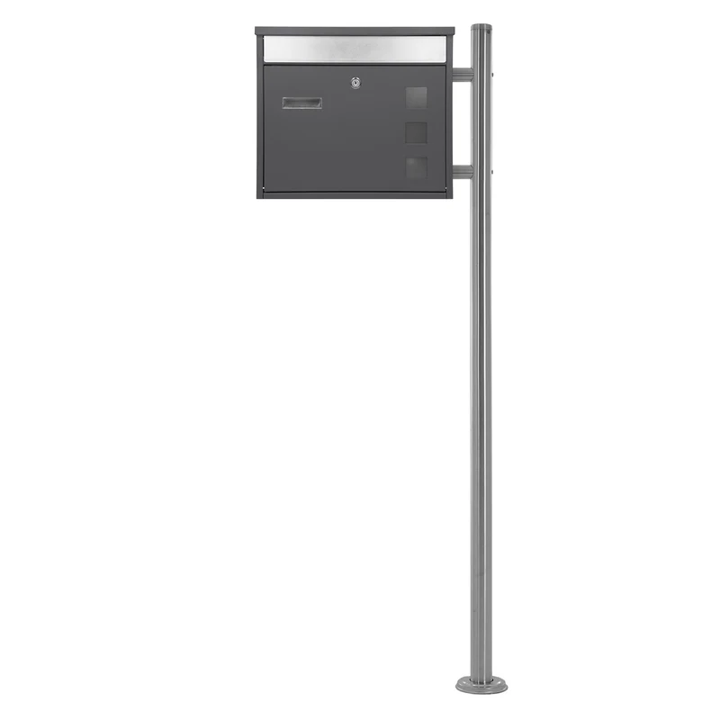 ML-DESIGN | Standbriefkasten freistehend in verschiedenen Designs 120 cm hoch Edelstahl Standfuß in Silber