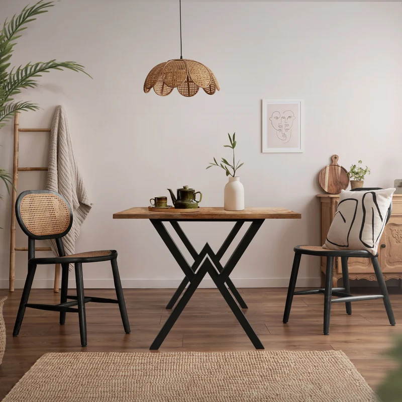 2 Stück Tischbeine B60xH72 cm Tischkufen X-Form Stahl pulverbeschichtet Schwarz ML-Design