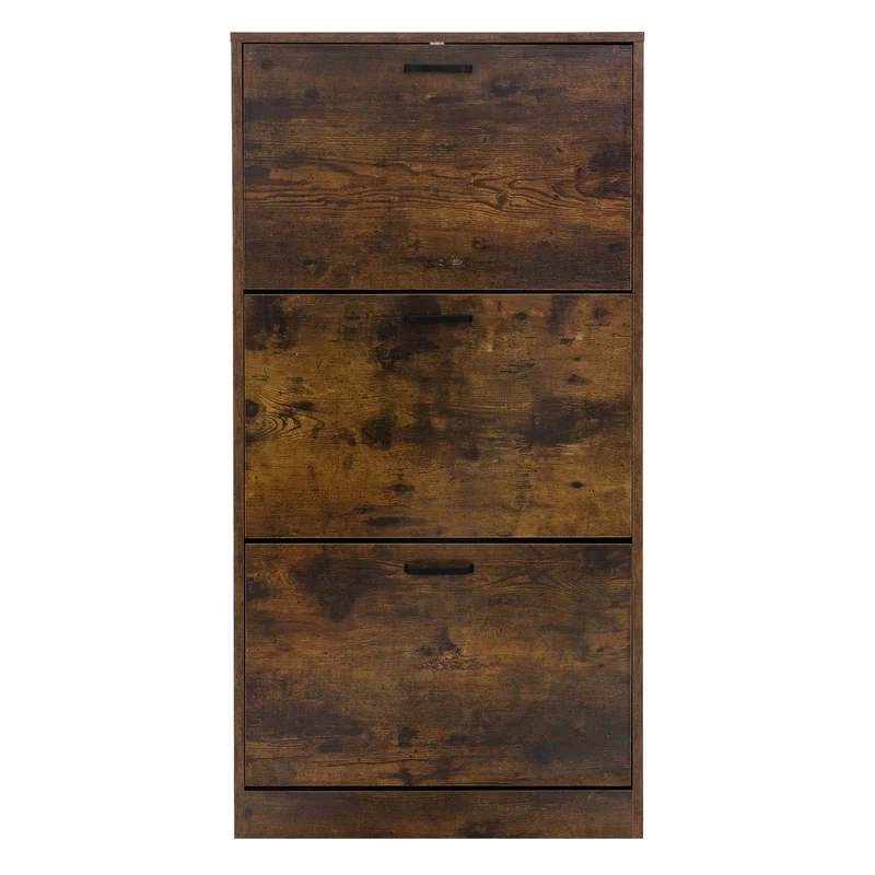 Schuhschrank 60x24x120,5 cm Braun inkl. 3 Klappfächern ML-Design