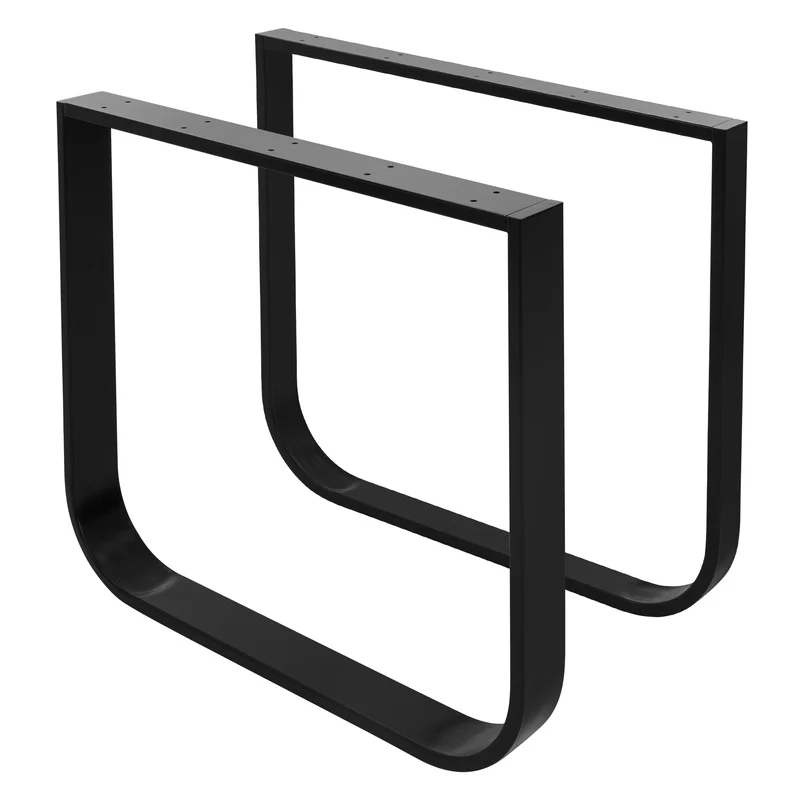 B-Ware 2 Stück Tischbeine B80xH72 cm Tischkufen O-Form aus Stahl pulverbeschichtet Schwarz ML-Design