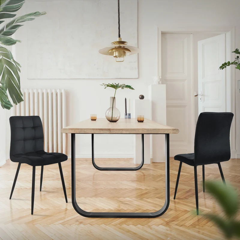 B-Ware 2 Stück Tischbeine B80xH72 cm Tischkufen O-Form aus Stahl pulverbeschichtet Schwarz ML-Design