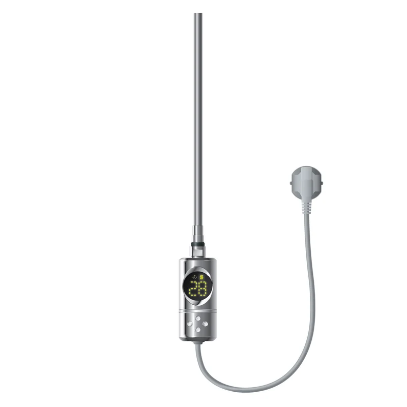 Badheizkörper Mittelanschluss 500x1000 mm Schwarz matt mit Heizstab 600W LuxeBath