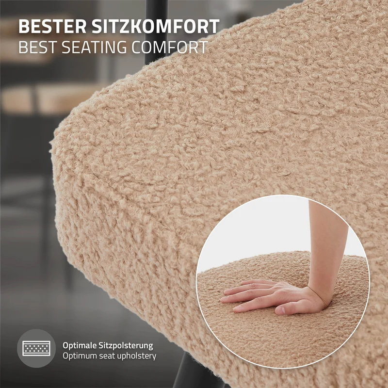 2er Set Barhocker 360° drehbar Braun 61x103x55 cm mit Arm-, Rückenlehne und Fußstütze bis 120 kg ML-Design
