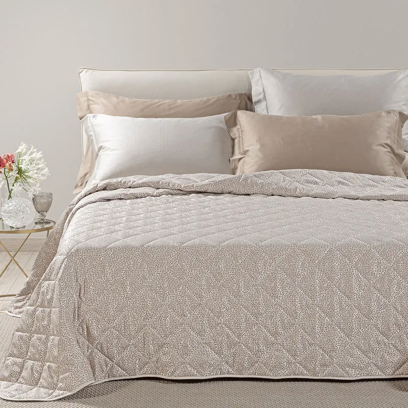 Copriletto Primaverile perleè in Raso Jacquard 80 gr/mq