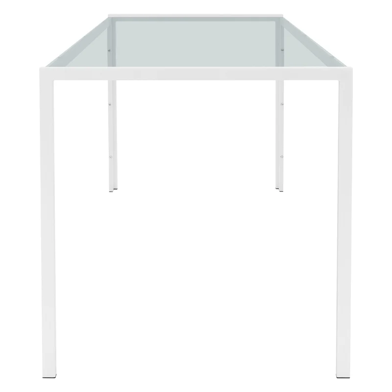 Esstisch für 4-6 Personen 120x70x75 cm Weiß Glastisch mit Stahlgestell ML-Design