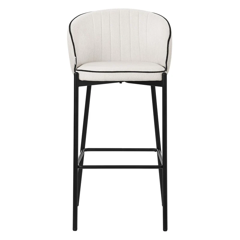 Barhocker 4er Set Beige 50x101x54 cm mit Rückenlehne und Fußstütze bis 120 kg ML-Design
