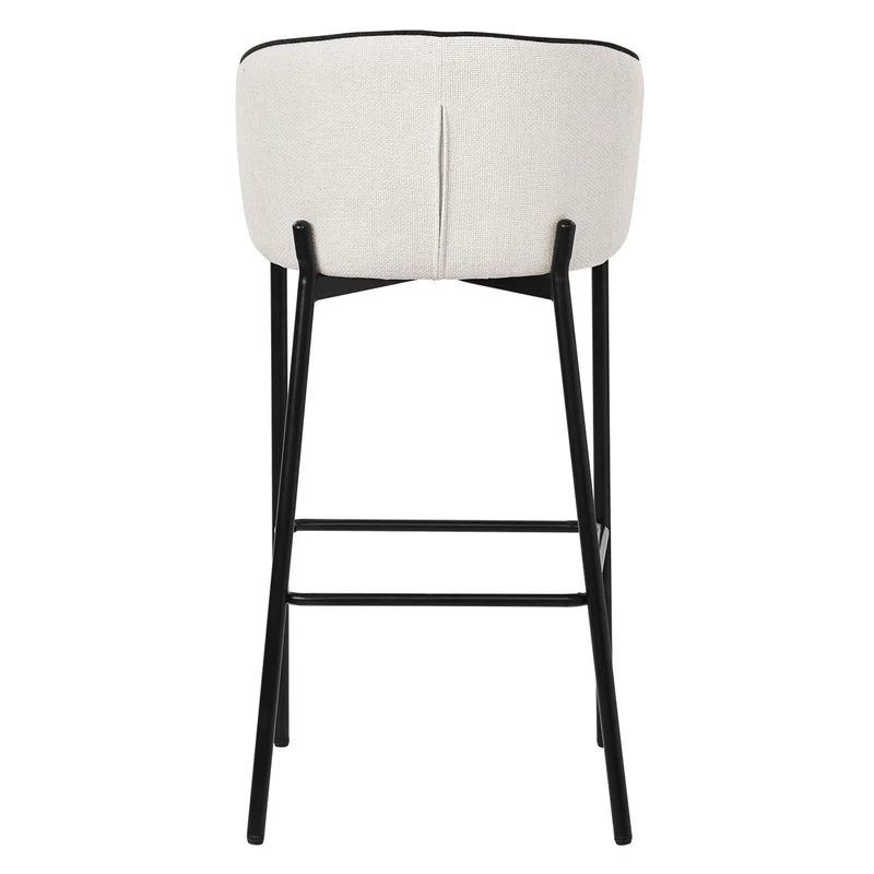 Barhocker 4er Set Beige 50x101x54 cm mit Rückenlehne und Fußstütze bis 120 kg ML-Design