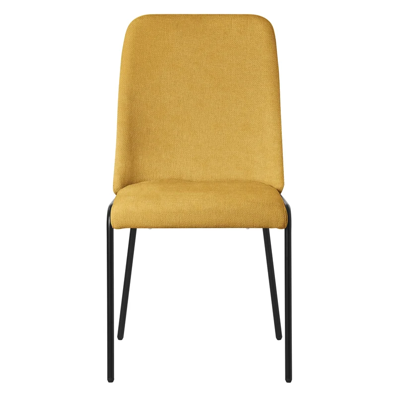 Esszimmerstühle 6er Set Senf mit Rückenlehne, Polsterstühle für Esszimmer & Küche ML-Design