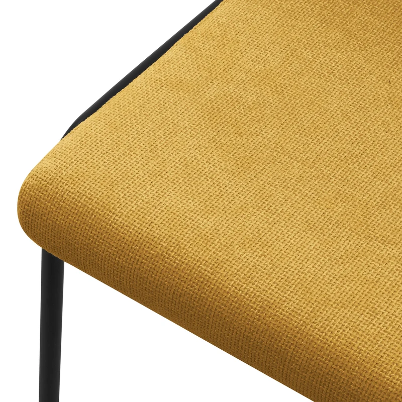 Esszimmerstühle 6er Set Senf mit Rückenlehne, Polsterstühle für Esszimmer & Küche ML-Design
