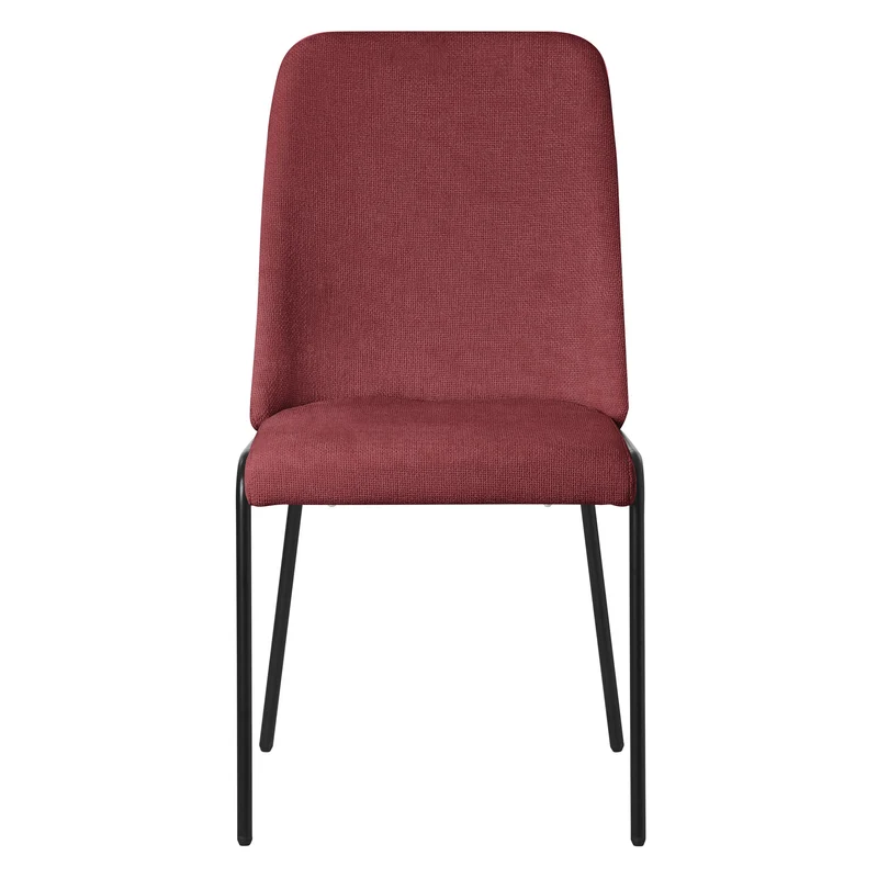 Esszimmerstühle 4er Set Rot mit Rückenlehne, Polsterstühle für Esszimmer & Küche ML-Design