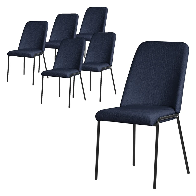 Esszimmerstuhl in Leinen Optik mit hoher Rückenlehne ML-Design