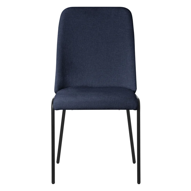 Esszimmerstühle 6er Set Dunkelblau mit Rückenlehne, Polsterstühle für Esszimmer & Küche ML-Design